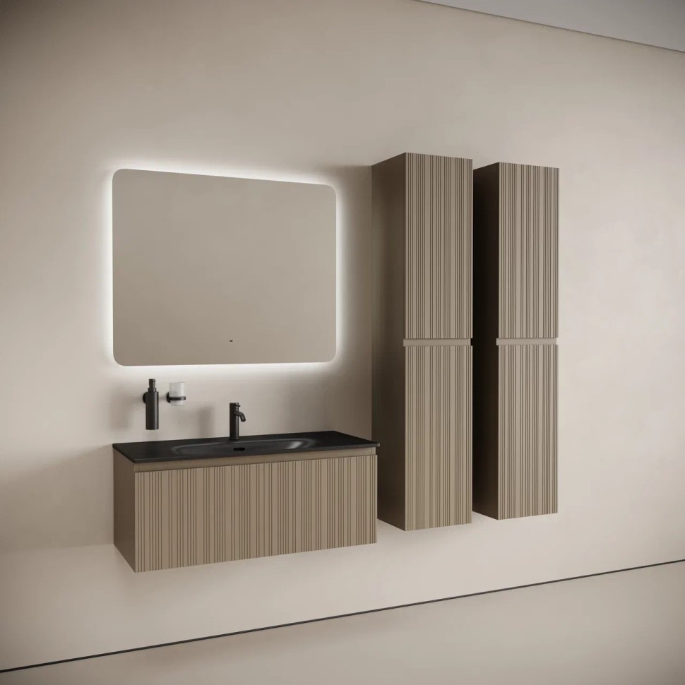 Тумба подвесная SANCOS Code 990х453х400, c одним ящиком оснащенным доводчиками, цвет серо- бежевый , арт. CD100GB