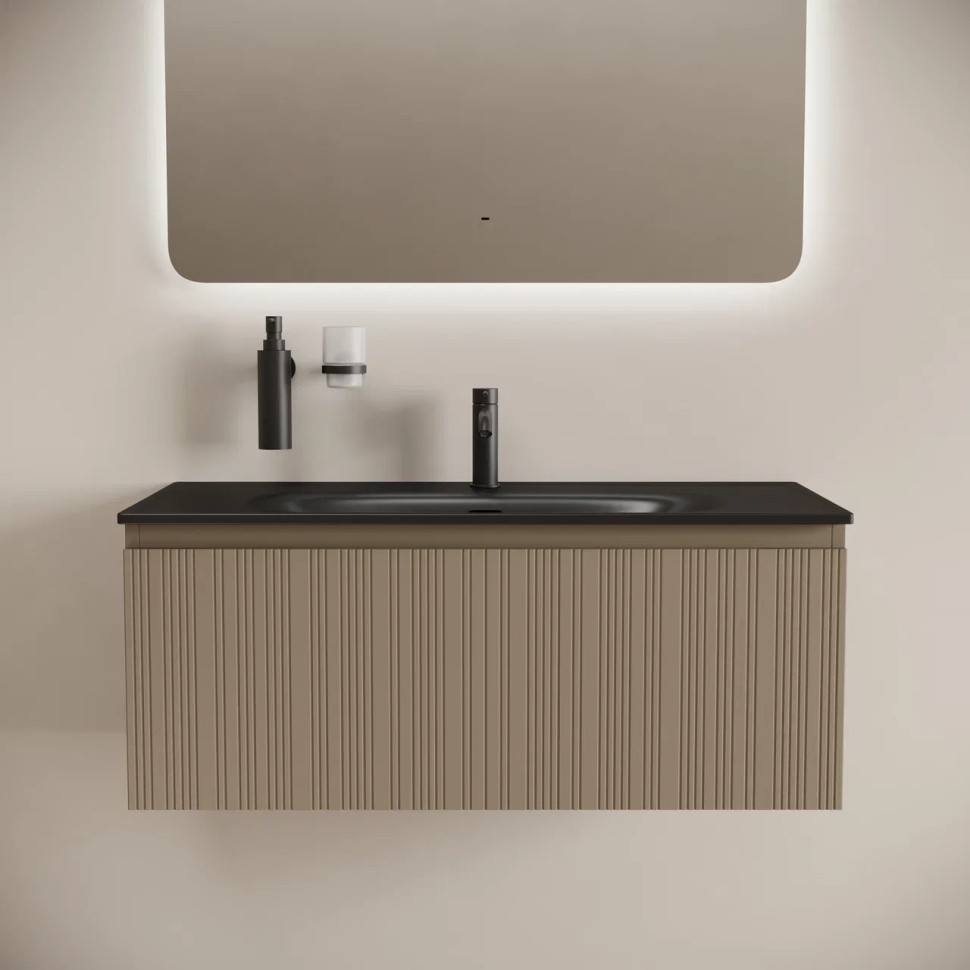 Тумба подвесная SANCOS Code 990х453х400, c одним ящиком оснащенным доводчиками, цвет серо- бежевый , арт. CD100GB