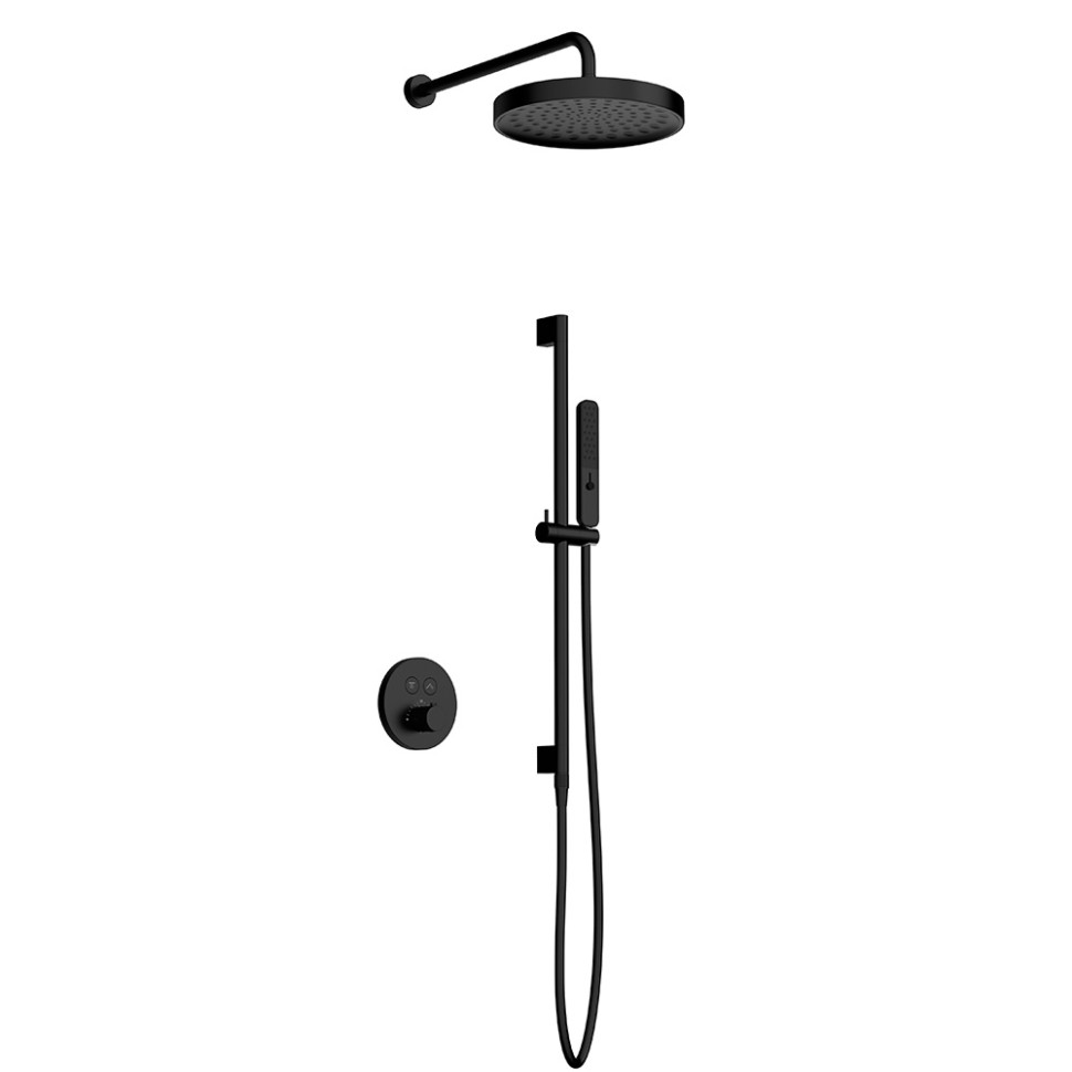 AQM 8401MB Набор для комплектации душа с термостатом, Черный матовый