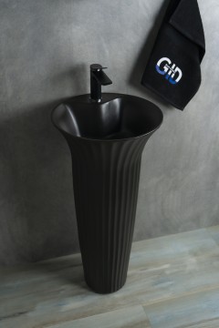 Раковина Gid Nb132bg 81114 накладная под черная графит 41x41x84