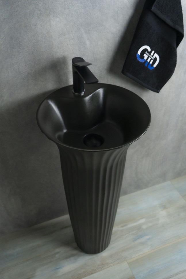 Раковина Gid Nb132bg 81114 накладная под черная графит 41x41x84