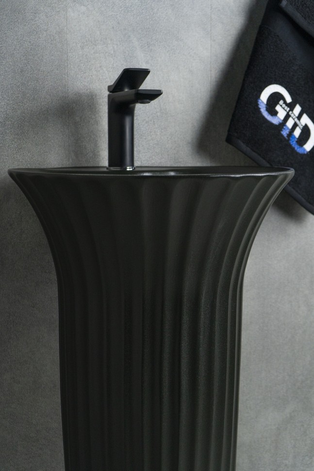 Раковина Gid Nb132bg 81114 накладная под черная графит 41x41x84
