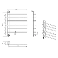 AQM3116BG Полотенцесушитель электрический 520*624 c терморегуляторм, цвет: золото шлифованное.
