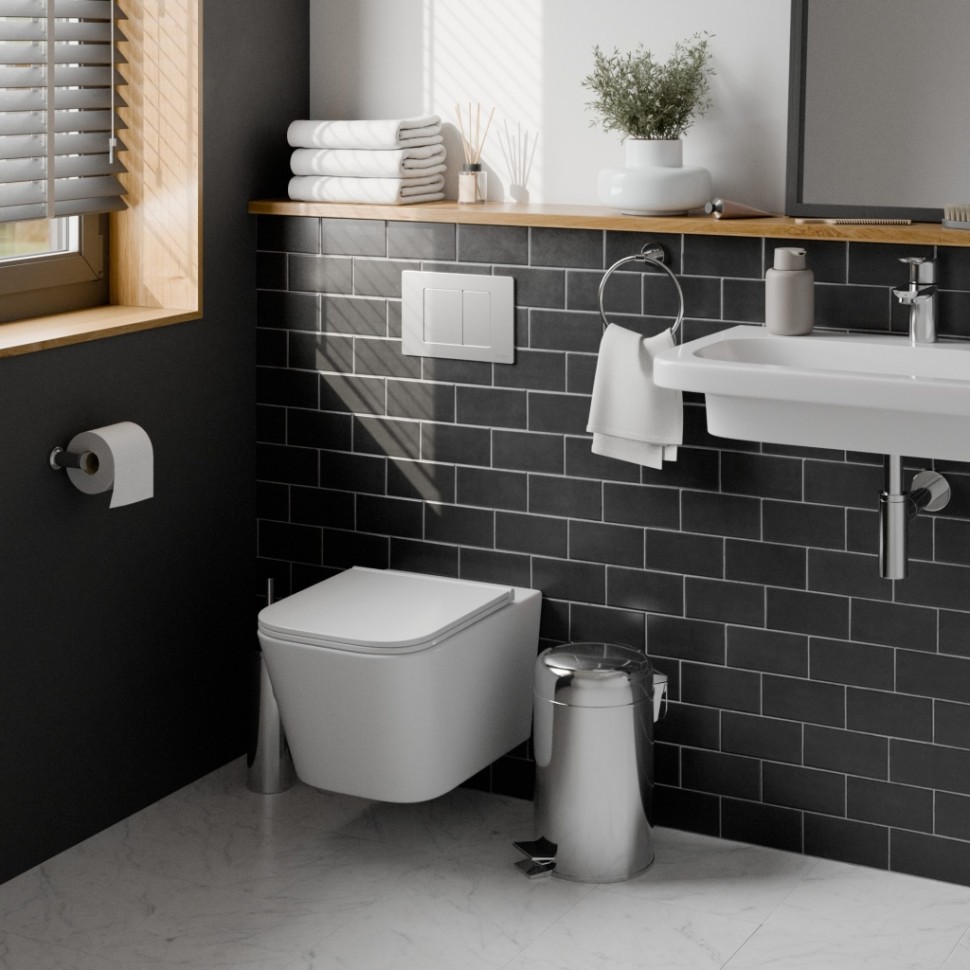 Комплект 2в1 IBERICA BLANCA инсталляция SILENCIO, кнопка смыва INOX-C хром матовый (IB001.1132)