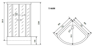 Timo Standart T-6680 Black душевая кабина (80*80*220), шт