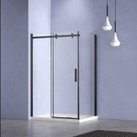 Душевой уголок Como-N VSR-4CN8014CLB, 1400*800, черный, стекло прозрачное