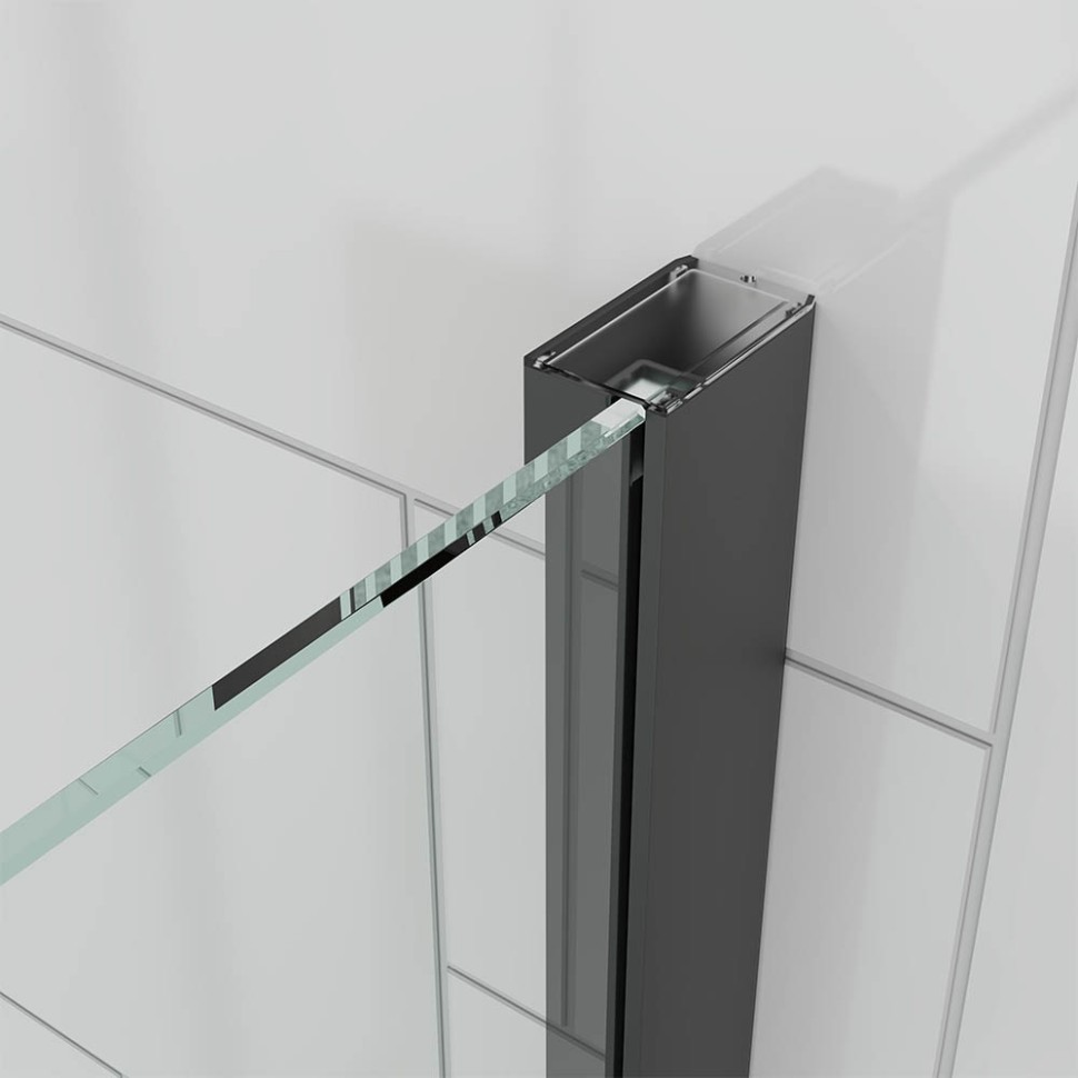 Боковая панель Veconi Ottimo SP B, 1000х1900 черный матовый, стекло матовое