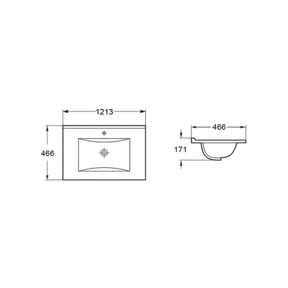 Раковина VBS-13120MB керамическая, цвет черный матовый
