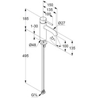 Смеситель для раковины Kludi Bozz черный 382823976
