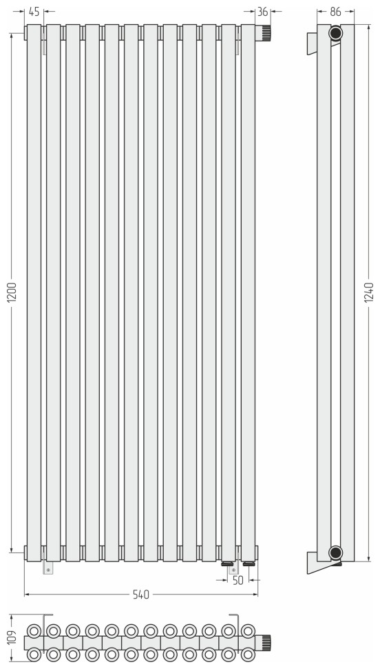 Эстет-00 EU50 1200х540 12 секций