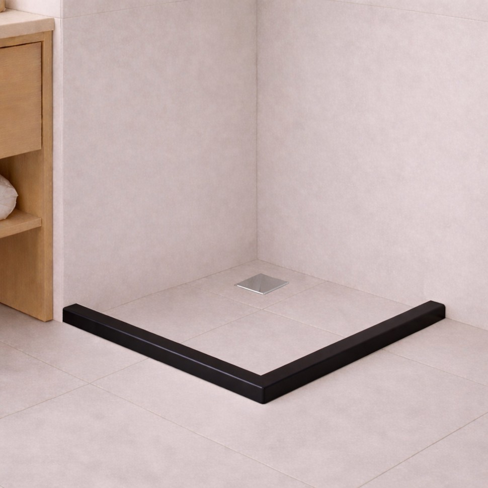 Цокольная опора, квадратная, чёрная RGW SBA-10 B для душевого ограждения (800х800мм)