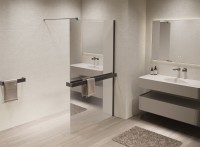 Душевая перегородка Walk-In VSW-1HR100MRGM, 1000*2000, вороненая сталь, стекло зеркальное