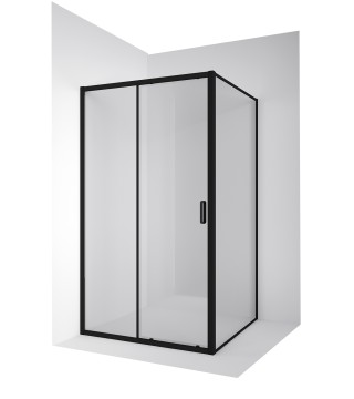 Душевое ограждение Ambassador Forsa 17021217AB-120AB (110х120х200) прямоугольник,черный,стекло прозрачное,раздвижная,2 места