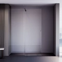 Душевая перегородка Veconi Premium Trento PTDW-50GR, 1400x2000, брашированный графит, стекло прозрачное