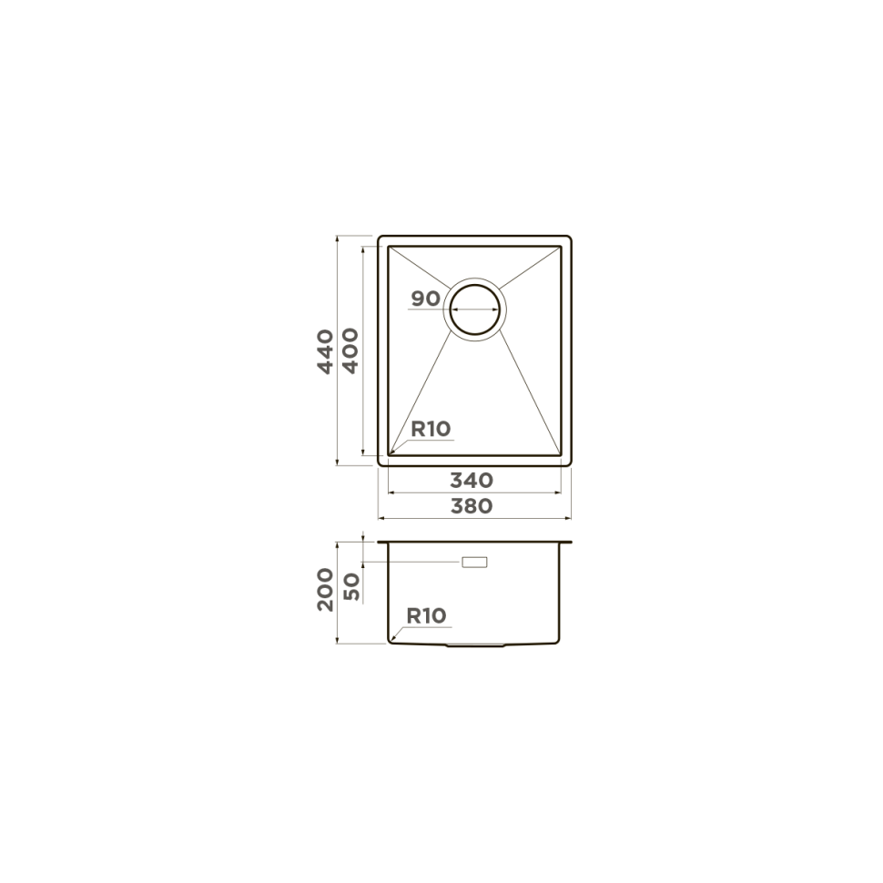 Кухонная мойка Omoikiri Taki 38-U/IF-GM нерж. сталь/вороненая сталь