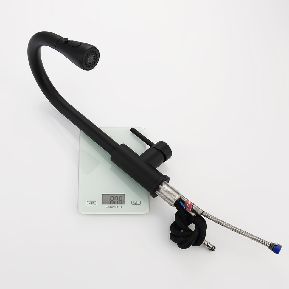 Смеситель Splenka для кухни с выдвижным изливом S203.49.06 Черный