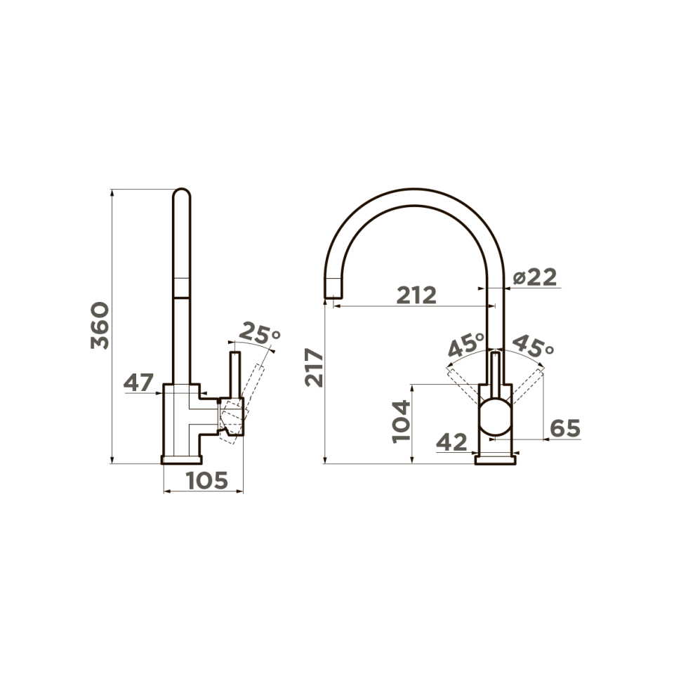 Смеситель для кухни Omoikiri Wakayama-GM латунь/вороненая сталь