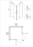 Душевое ограждение Niagara Nova NG-6613-08 (90х90х195) квадрат,хром,двери распашные,стекло прозрачное,1 место