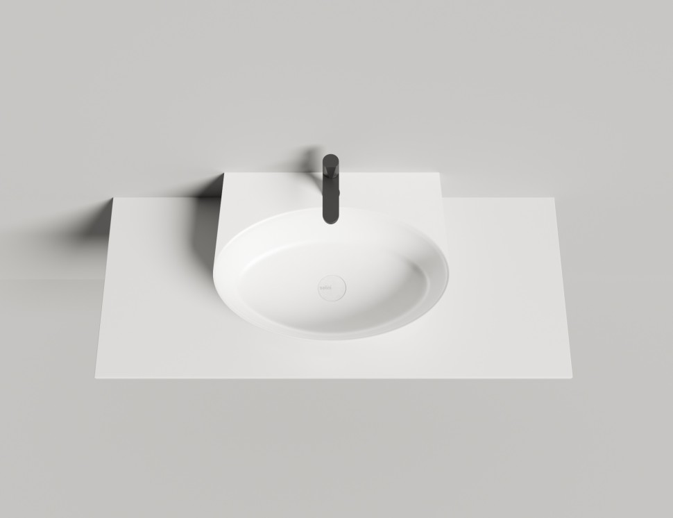 Раковина накладная ALDA WALL 02  покраска по RAL полностью 580х450х150 S-Stone Матовое