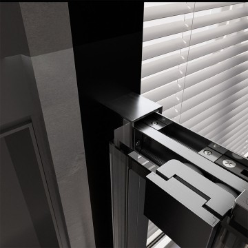 Душевой угол Veconi Premium Trento PTC-SP-30GR, 1300х800x2000, брашированный графит, стекло прозрачное