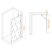Душевая перегородка RGW WA-110B (Тонированное (Серое), 1000)