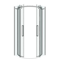 Душевое ограждение Grossman Classic 301.K33.04.1010.10.00 (100х100х195) четверть круга,раздвижная,хром,стекло прозрачное, 1 место