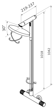 Душевая стойка GRB AURA 75625750 термостатическая без излива, хром