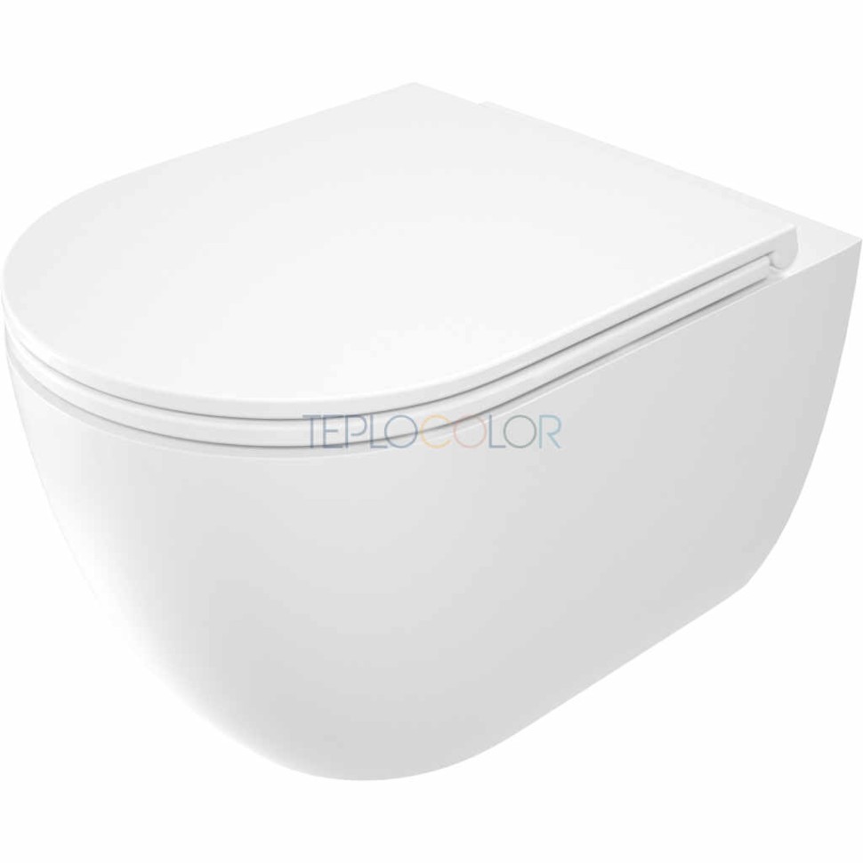 Унитаз, с крышкой, безободковый