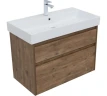 Тумба с раковиной Nova Lite 85 2 ящ. (SLIM SYNERGY) цв.дуб рустикальный
