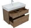 Тумба с раковиной Nova Lite 85 2 ящ. (SLIM SYNERGY) цв.дуб рустикальный