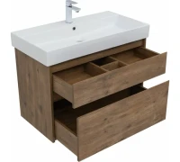 Тумба с раковиной Nova Lite 85 2 ящ. (SLIM SYNERGY) цв.дуб рустикальный