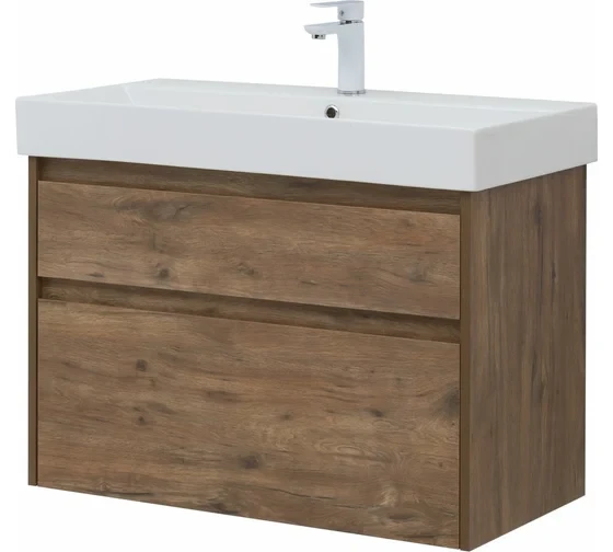 Тумба с раковиной Nova Lite 85 2 ящ. (SLIM SYNERGY) цв.дуб рустикальный