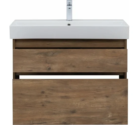 Тумба с раковиной Nova Lite 85 2 ящ. (SLIM SYNERGY) цв.дуб рустикальный