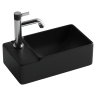 Умывальник подвесной прямоугольный (чаша справа, отверстие под смеситель слева) цвет черный матовый Element 395x220x125мм