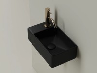 Умывальник подвесной прямоугольный (чаша справа, отверстие под смеситель слева) цвет черный матовый Element 395x220x125мм