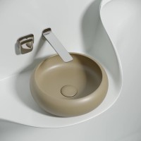 Умывальник чаша накладная круглая (цвет Капучино Матовый) Element 360x360x120мм