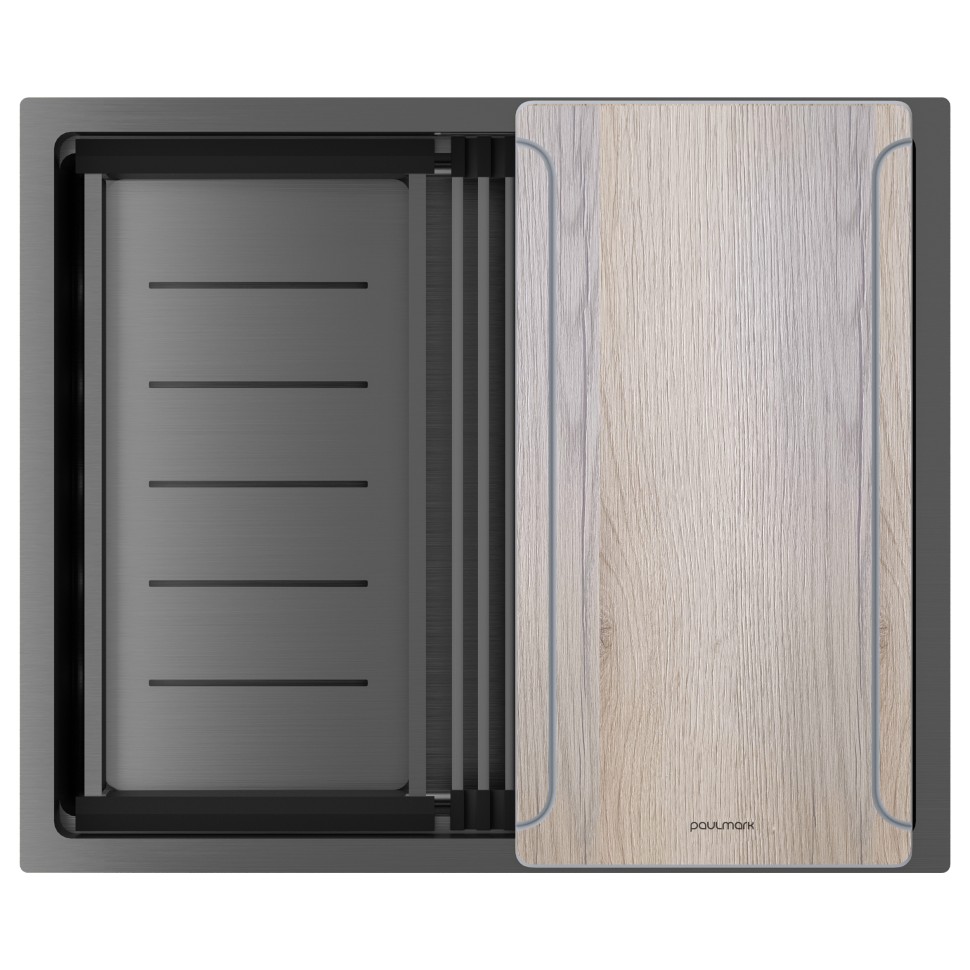 Мойка нерж. сталь NEXT-MULTI SINK 54 UNI, PM785445-GM, вороненая сталь,540х450мм, Paulmark
