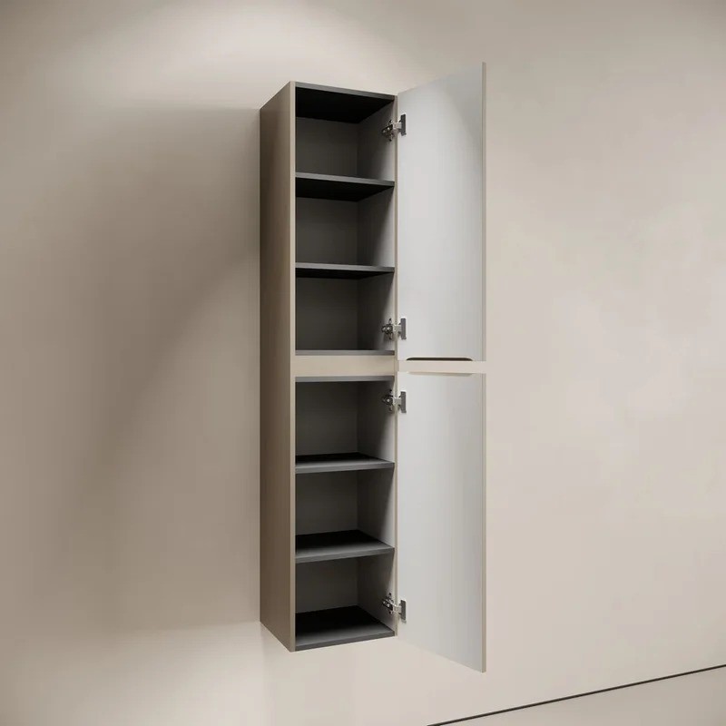 Шкаф-пенал подвесной SANCOS Code, 350х350х1650 мм, цвет серо- бежевый, арт. PCD35GB