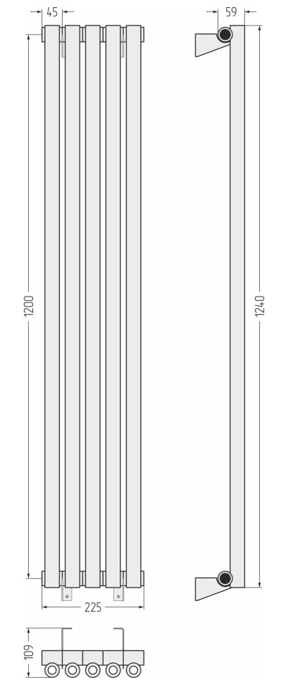 Эстет-0 1200х225 5 секций