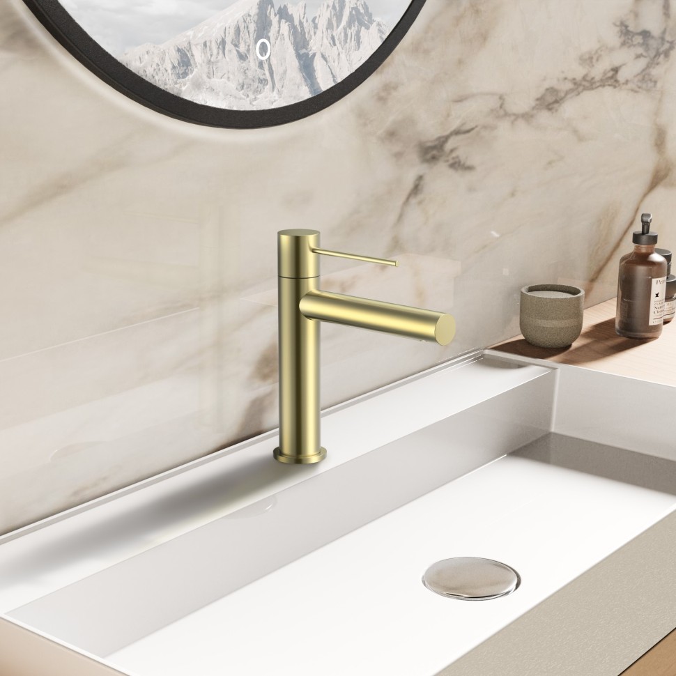 Смеситель для раковины Aspire VBF-4AS01BG, брашированное золото