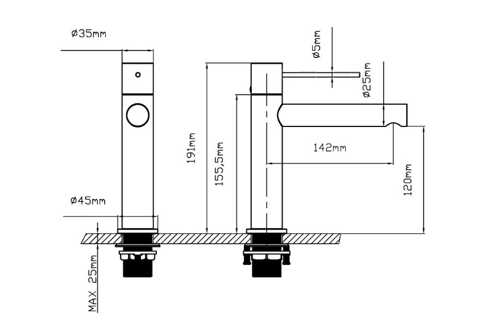 Смеситель для раковины Aspire VBF-4AS01BG, брашированное золото