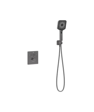 Душевой комплект Инспаер (Inspire) VSFW-3I21MT4GM встраиваемый, термостат, двухрежимный, вороненая сталь