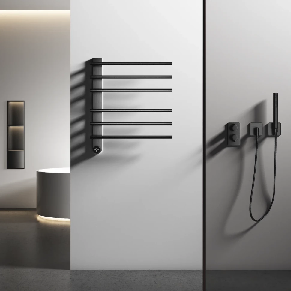 AQM3116GM Полотенцесушитель электрический 520*624 c терморегуляторм, цвет: металл.