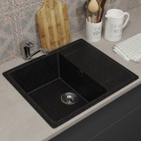 Кухонная мойка из искусственного камня Uperwood ECON UPD-201-004, прямоугольная, черная матовая
