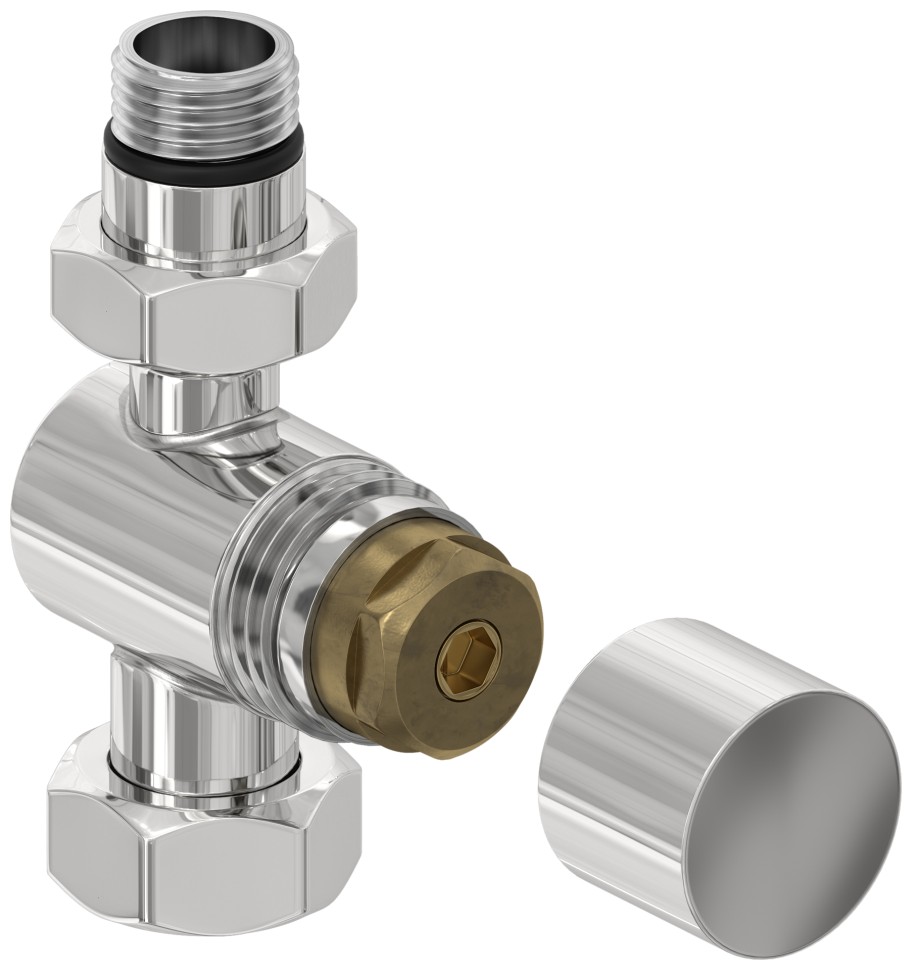 Вентиль прямой под шестигранник (G 1/2" НР х G 3/4" НГ)