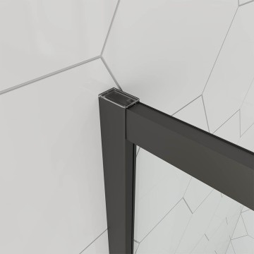 Душевой угол Veconi Ottimo P10 B, 800x800x1900, черный матовый, стекло тонированное матовое