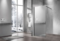 Душевая перегородка Walk-In VSW-1H900MRB, 900*2000, черный матовый, стекло зеркальное