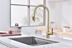 Смеситель для кухни Universal, светлое брашированное золото, Un213880-SBG, Paulmark
