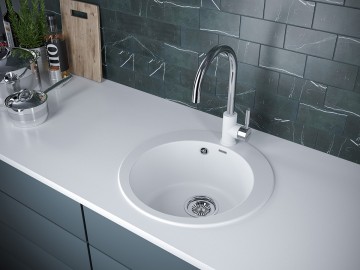 Мойка GELEGEN 50, IT-GRANIT, PM404800-WH, белый, D475 мм, Paulmark