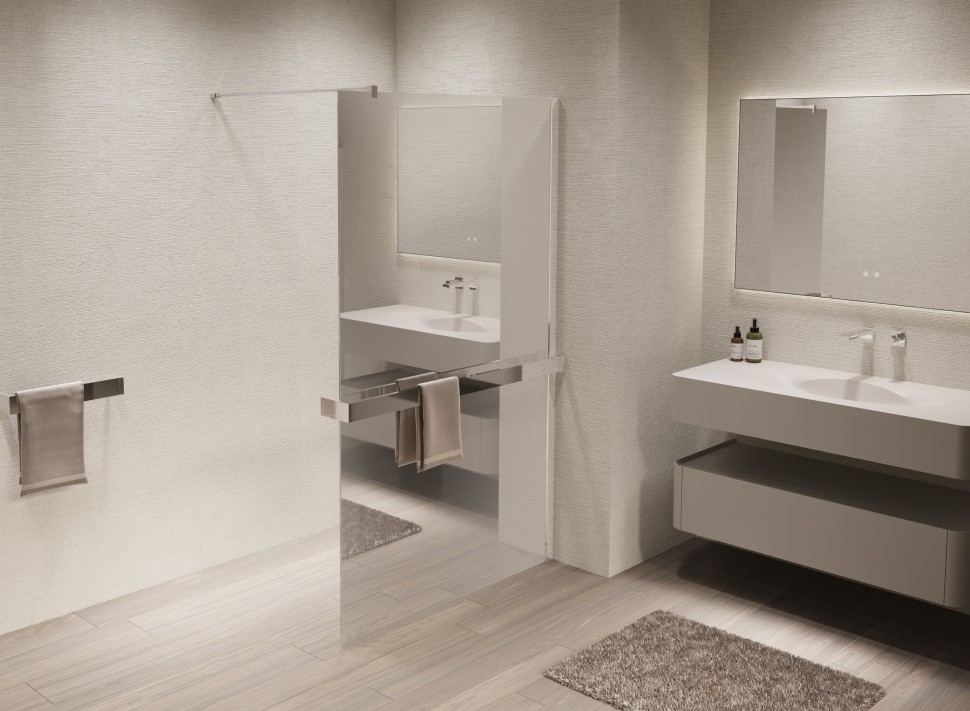 Душевая перегородка Walk-In VSW-1HR100MR, 1000*2000, хром, стекло зеркальное